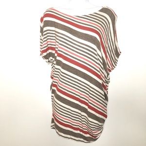 Max Studio striped scoop neck top